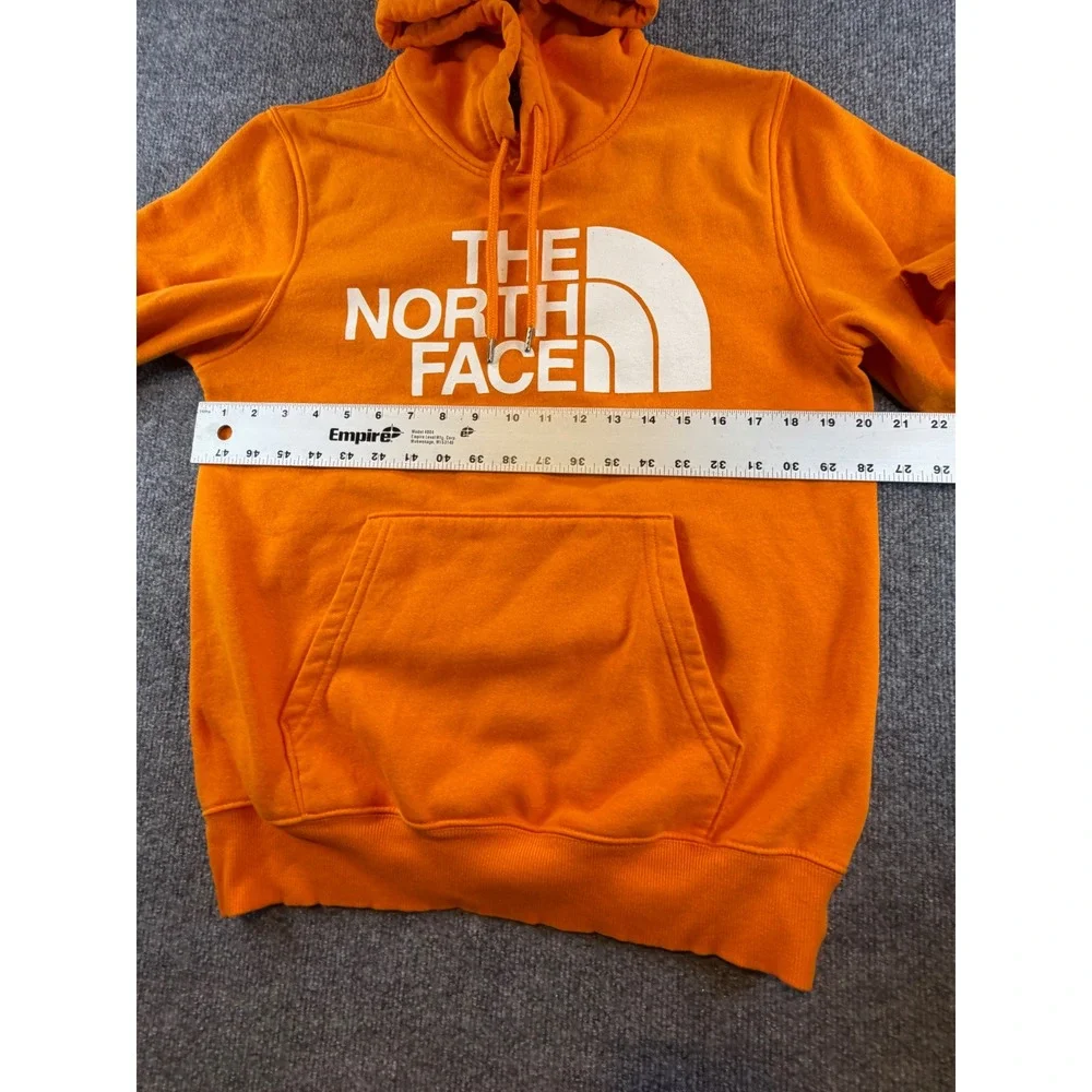 The North Face Mens Half Dome Pullover Hoodie Orange White Logo Small NF0A4M4B